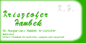 krisztofer hambek business card